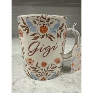 GIGI Floral Blue Birds 20oz Coffee Mug Prima Design Mother’s Day NEW